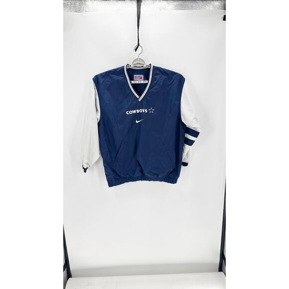 Vintage 90's Nike Dallas Cowboys Reversible Windbreaker Pullover Size L Texas